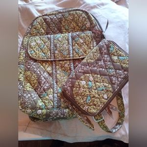 Vera Bradley Sittin In A Tree Mini Backpack,Wallet & Lanyard
